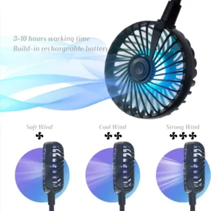 Portable Neck Fan – Hands-Free, USB Rechargeable 360° Cooling