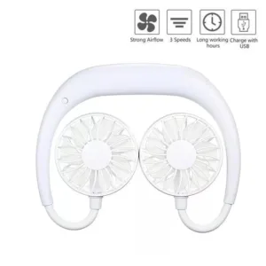 Portable Neck Fan – Hands-Free, USB Rechargeable 360° Cooling
