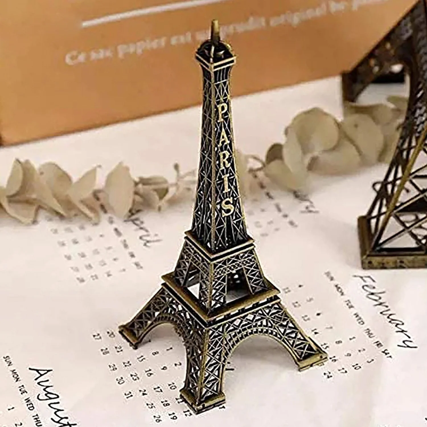 Antique Eiffel Tower Statue – 3D Metal Paris Home Decor