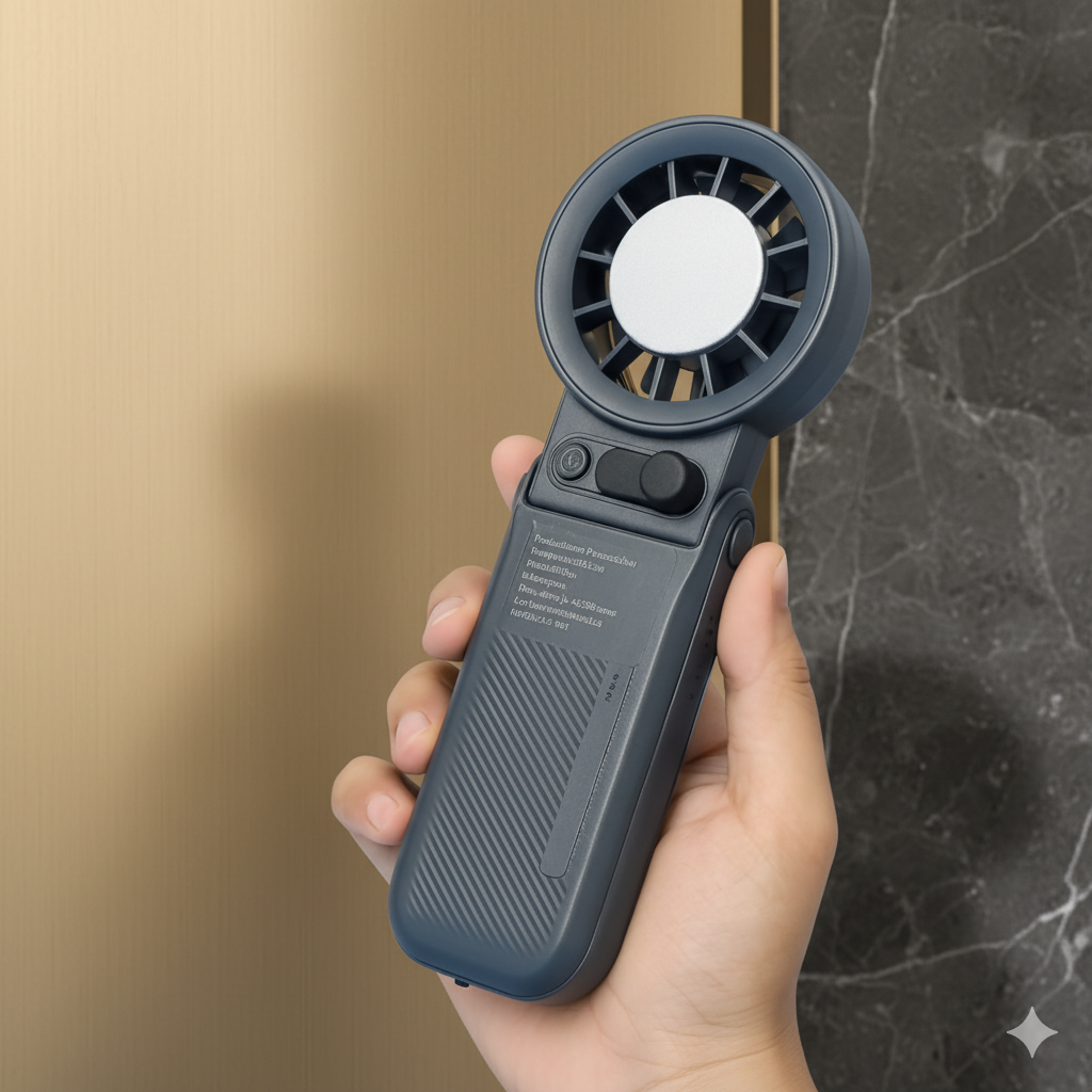 Rechargeable Portable USB Mini Fan with Adjustable Speed – Matte Black