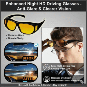 HD Night Driving Glasses | Anti-Glare Safety Eyewear to Reduce Headlight Glare