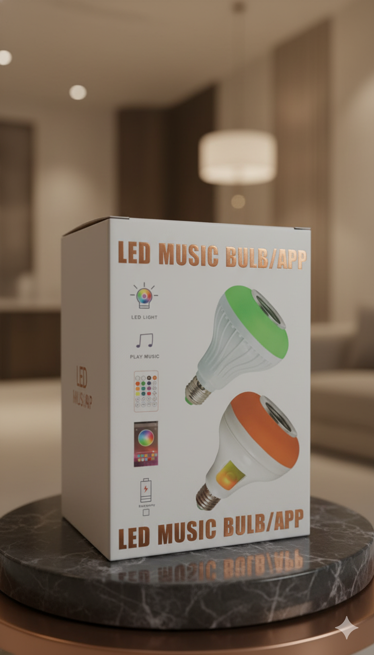 12W Bluetooth Music LED Bulb - Multicolor Smart Remote