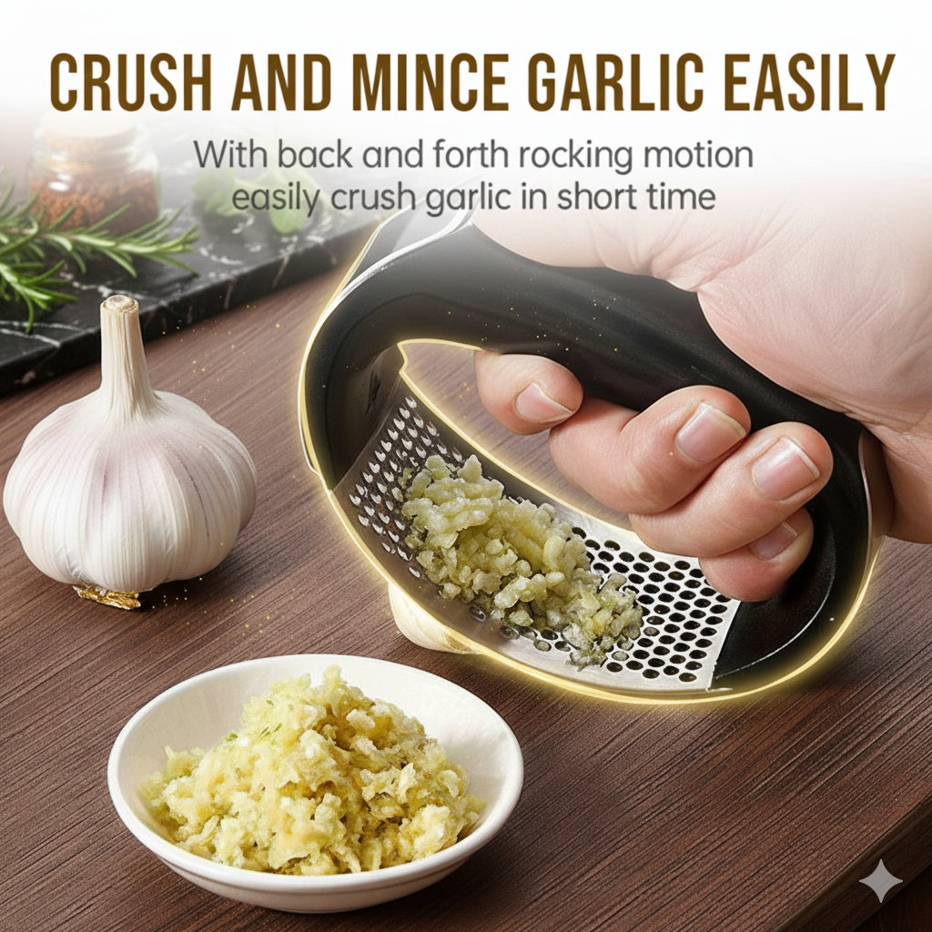 Effortless Garlic Press & Ginger Crusher - Premium Rocker