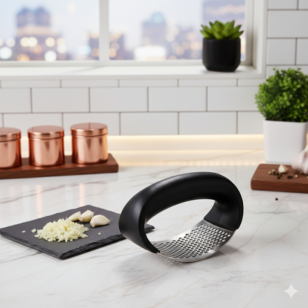 Effortless Garlic Press & Ginger Crusher - Premium Rocker