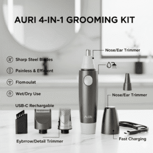 Sharp Steel Battery-Operated Ear and Nose Hair Trimmer