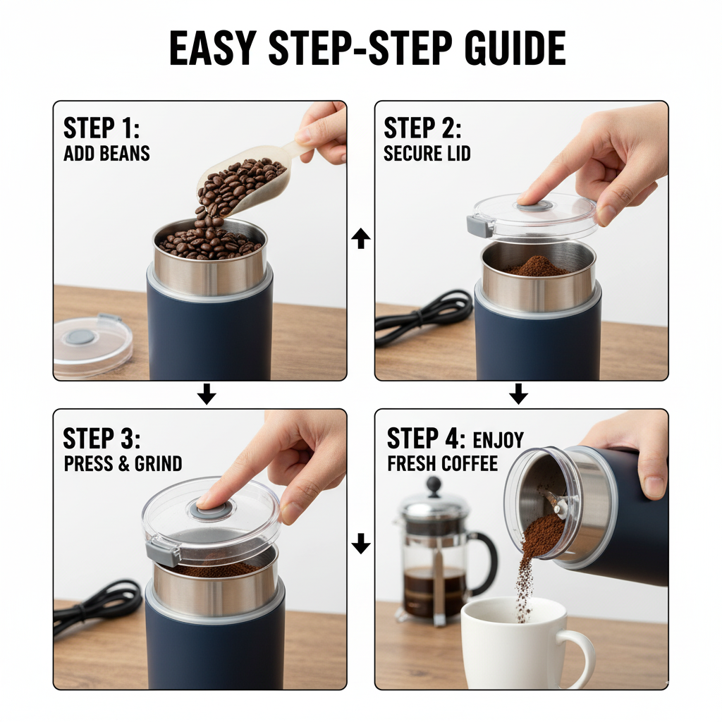 Electric Coffee & Spice Grinder Machine for Home, Fine Powder Maker (300W)