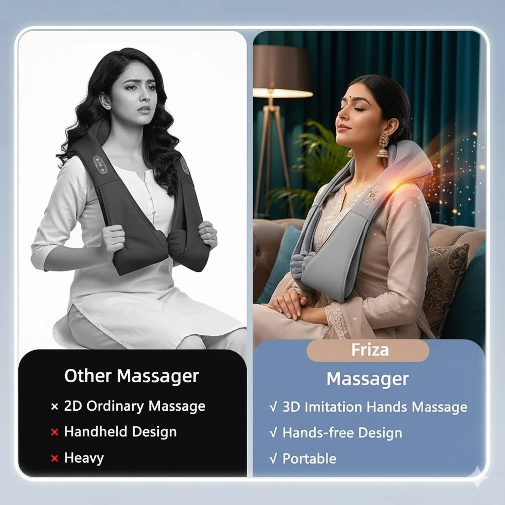 Rechargeable Electric Neck & Shoulder Massager with Heat | Deep Tissue Pain Relief Massager (1 Pc)