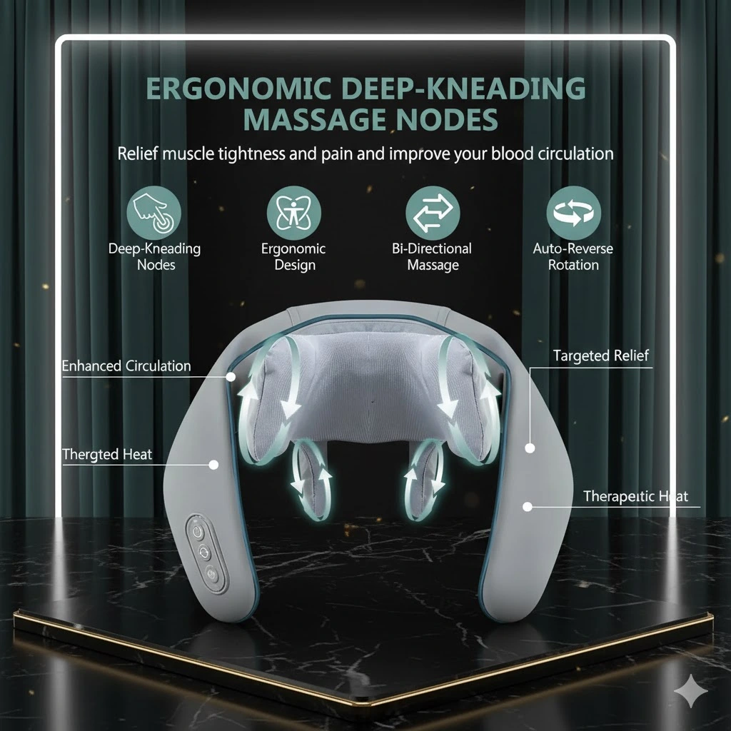 Rechargeable Electric Neck & Shoulder Massager with Heat | Deep Tissue Pain Relief Massager (1 Pc)