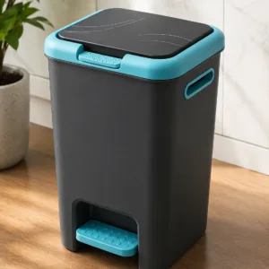 Plastic Pedal Dust Bin 6.5L – Push Lid Waste Bin