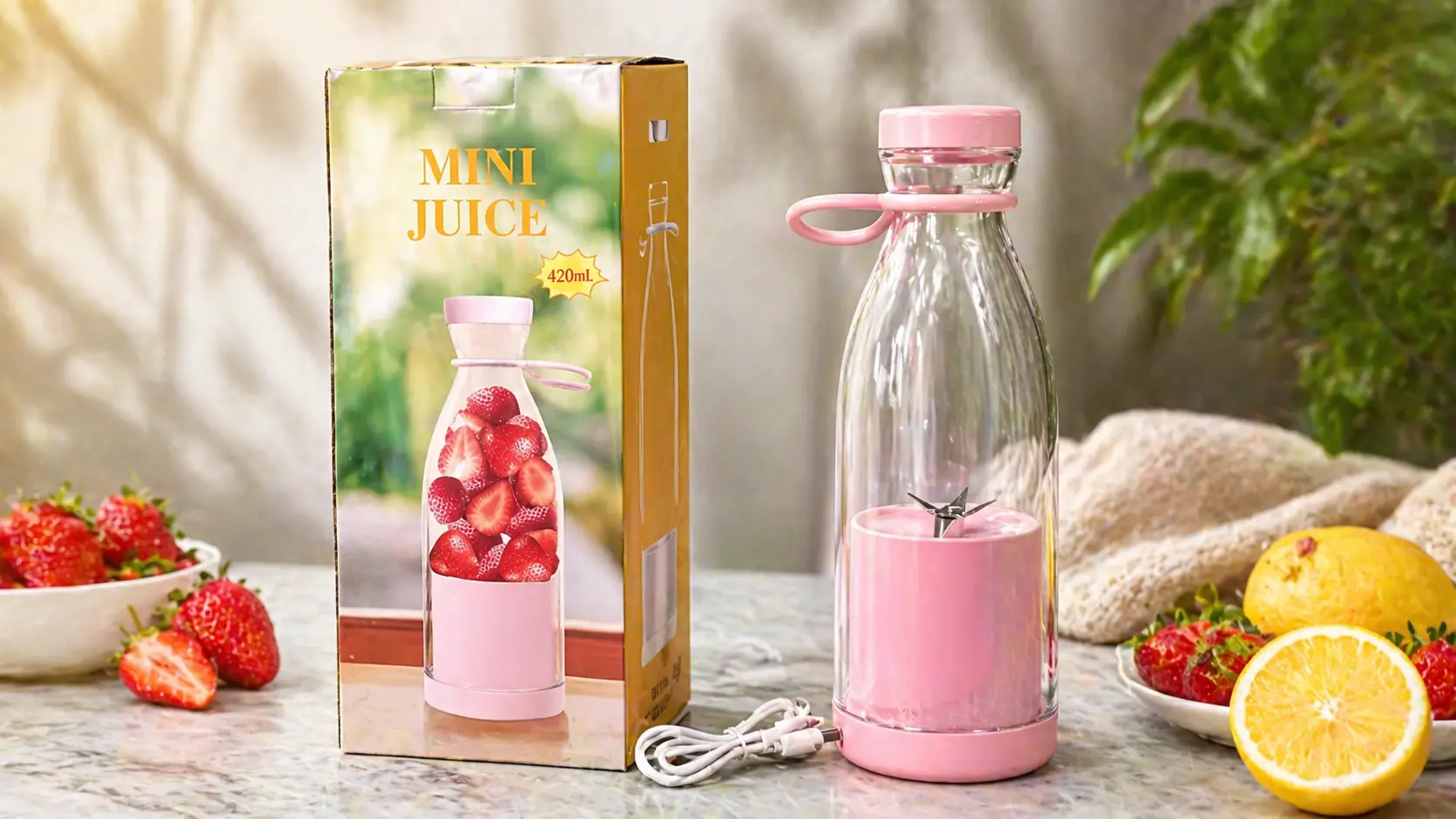 Buy Portable Blender Juicer for Smoothies & Juice 420ml for fresh juice, smoothies and shakes. Compact portable juicer for home, office and travel use.
