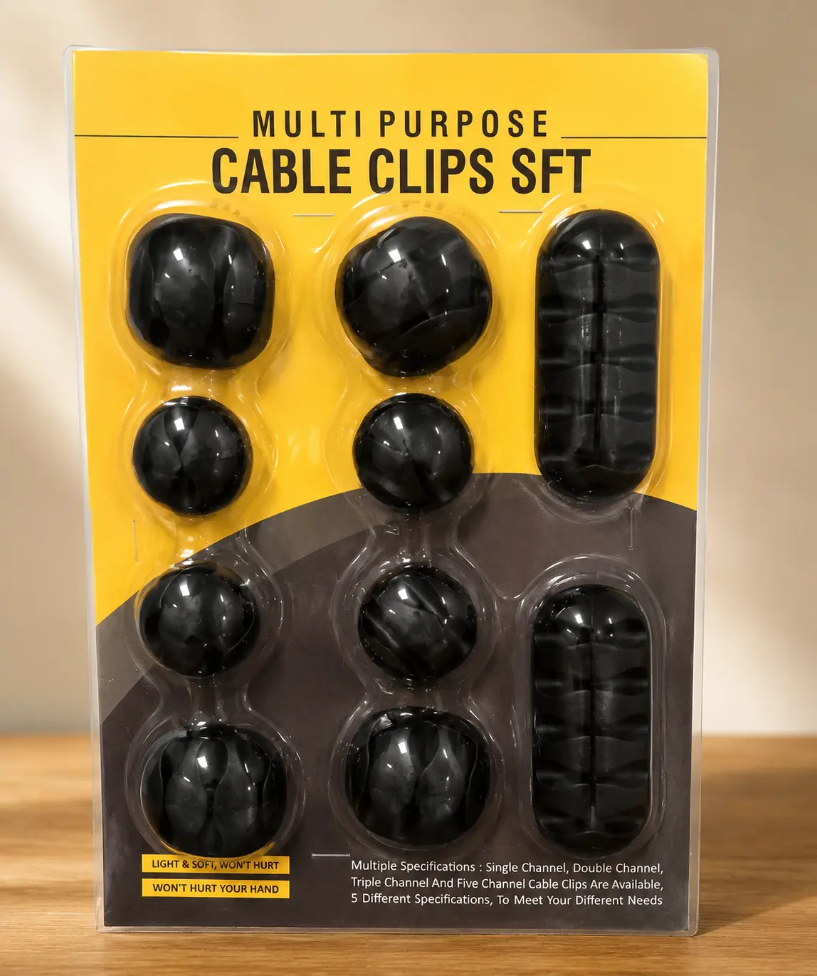 Cable Organizer Holder Clips for Wire Management (10 Pc)