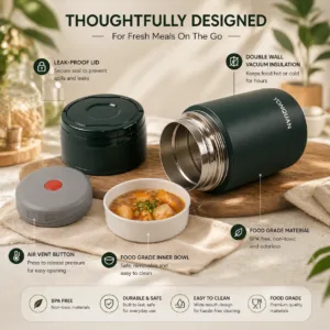 Customized Stainless Steel Vacuum Bottle 1000ml – Hot & Cold Flask