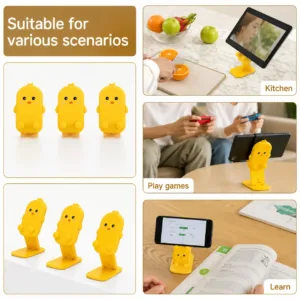 Adjustable Foldable Mobile Stand with Cute Cartoon Design