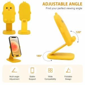 Adjustable Foldable Mobile Stand with Cute Cartoon Design