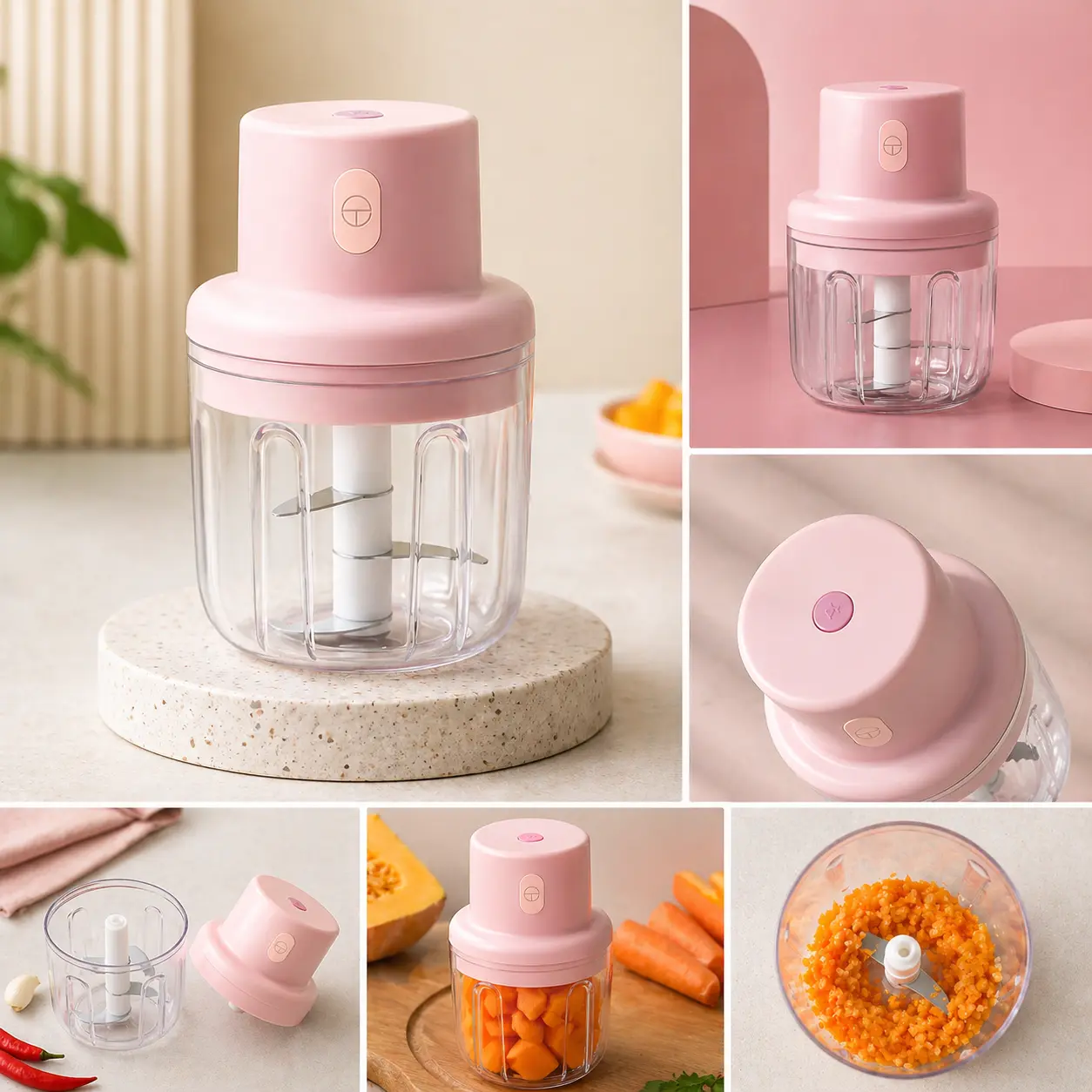 Electric Mini Garlic Chopper 250ml for Kitchen Use