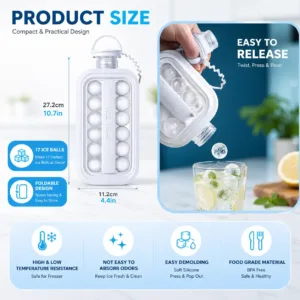 2-in-1 Ice Tray with Lid & Ice Ball Maker – Easy Release