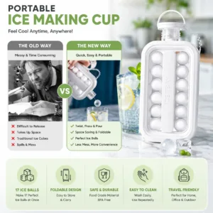2-in-1 Ice Tray with Lid & Ice Ball Maker – Easy Release