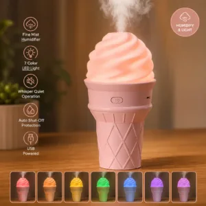 Ice Cream Design LED Air Humidifier for Home & Office