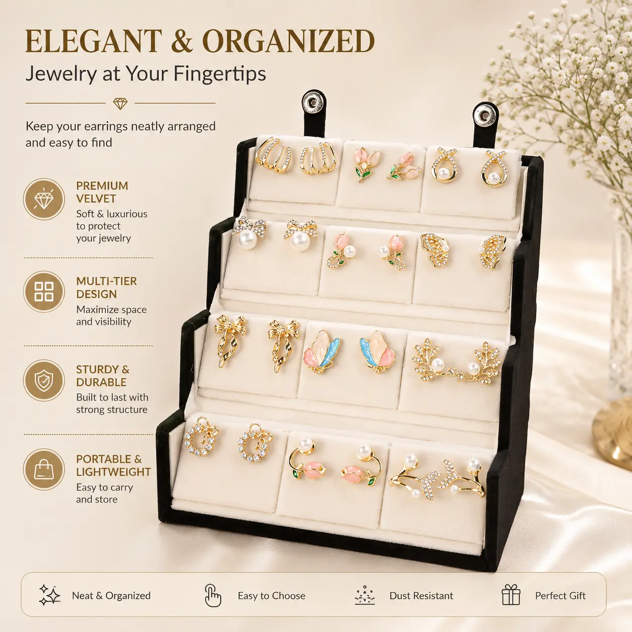 Korean Anti Tarnish Earrings Set for Women & Girls (12 Pairs)