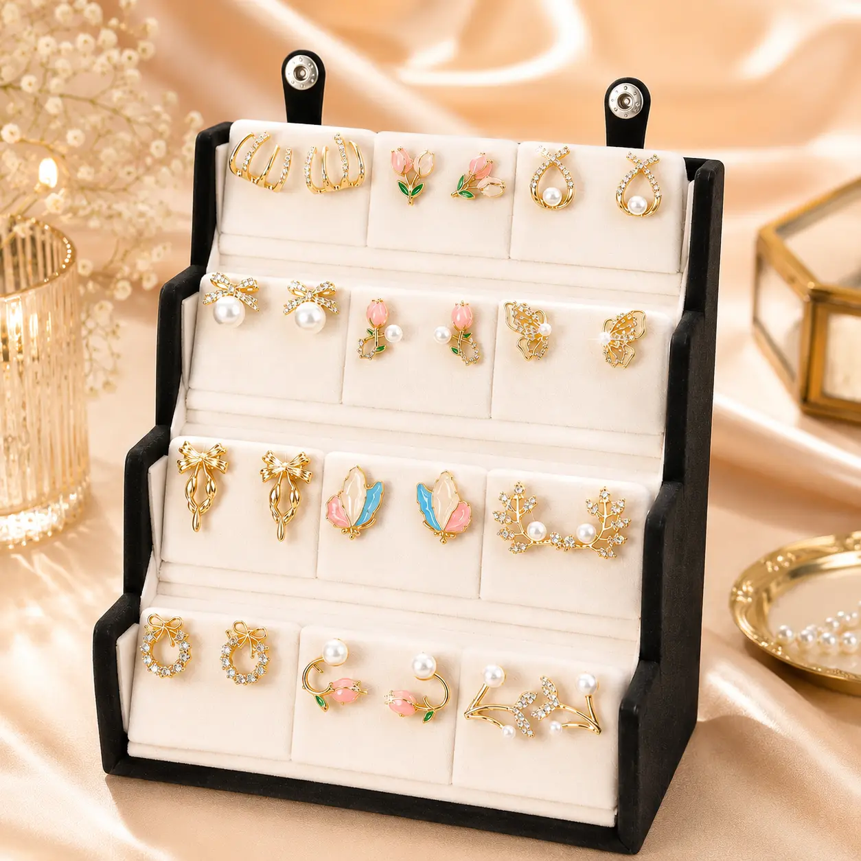 Korean Anti Tarnish Earrings Set for Women & Girls (12 Pairs)