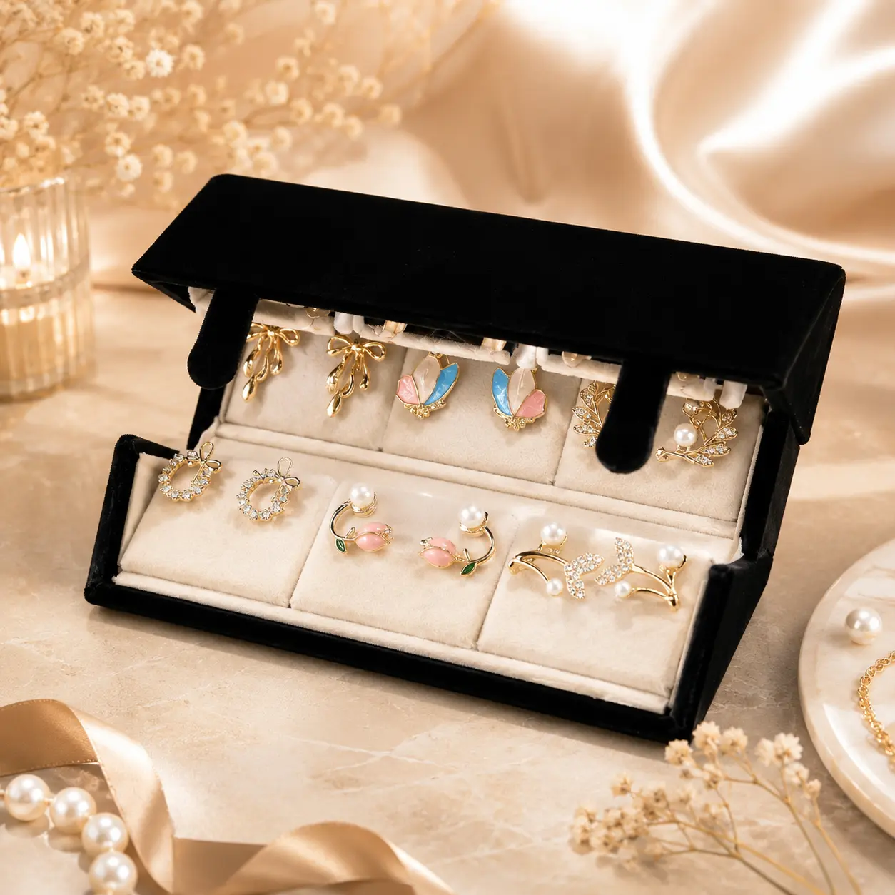 Korean Anti Tarnish Earrings Set for Women & Girls (12 Pairs)