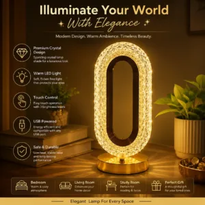 Luxury Crystal Touch Night Lamp with Diamond Design
