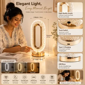 Luxury Crystal Touch Night Lamp with Diamond Design