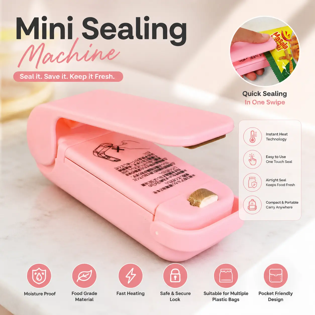 Portable Mini Plastic Bag Heat Sealer Machine
