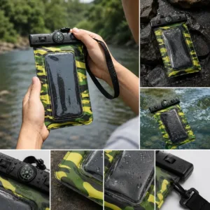 Waterproof Mobile Pouch with Lanyard & Compass