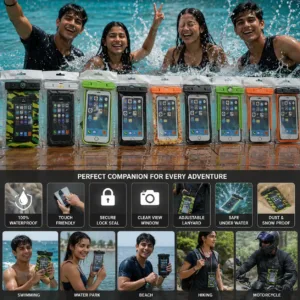 Waterproof Mobile Pouch with Lanyard & Compass