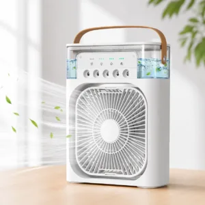 Portable Air Cooler Fan with 7 Color LED Light for Home & Office