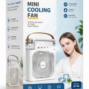 Portable Air Cooler Fan with 7 Color LED Light for Home & Office