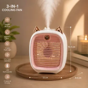 Portable Mini Air Cooler Fan with Spray Mist Cooling