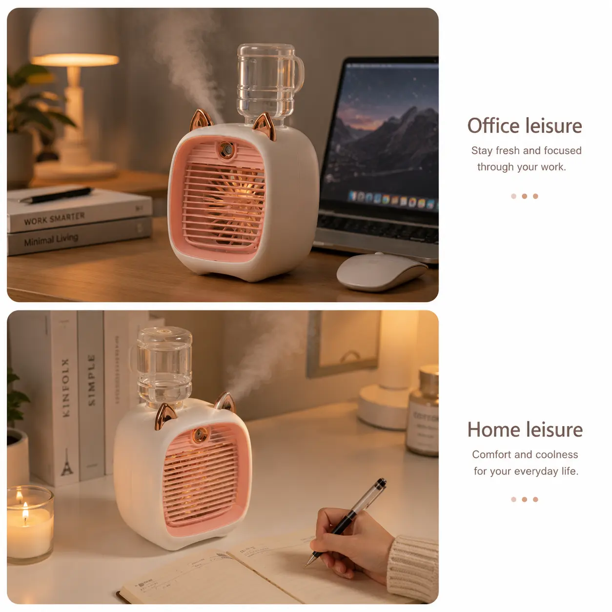 Portable Mini Air Cooler Fan with Spray Mist Cooling