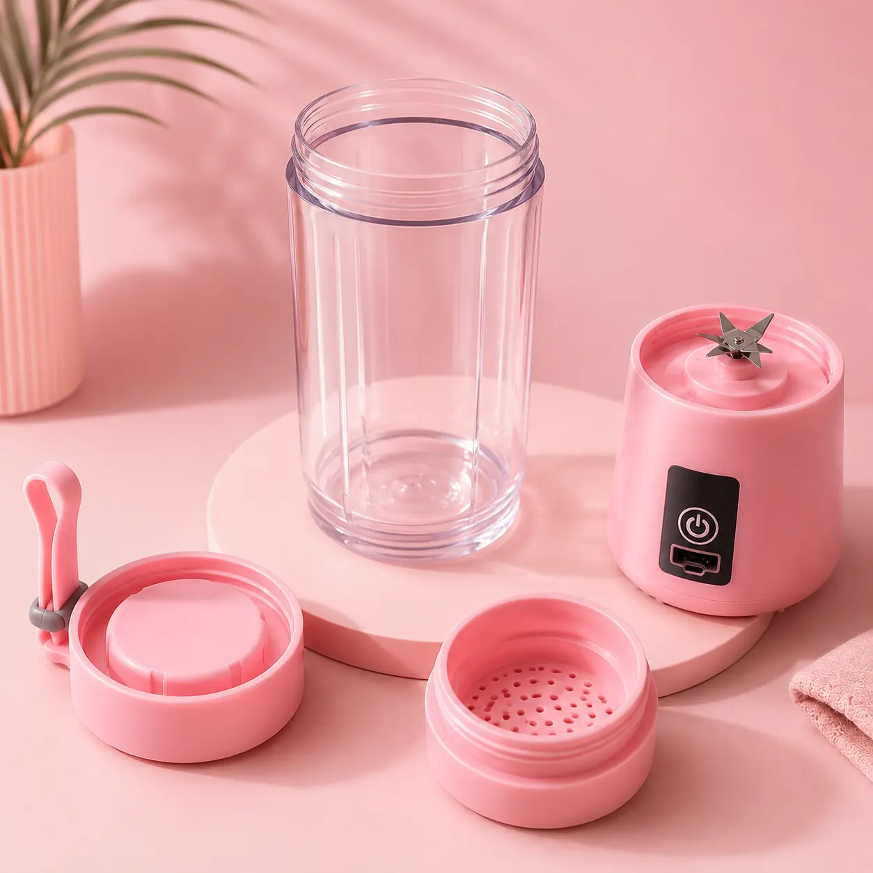 Portable USB Juicer Blender Cup with 6 Blades 380ML