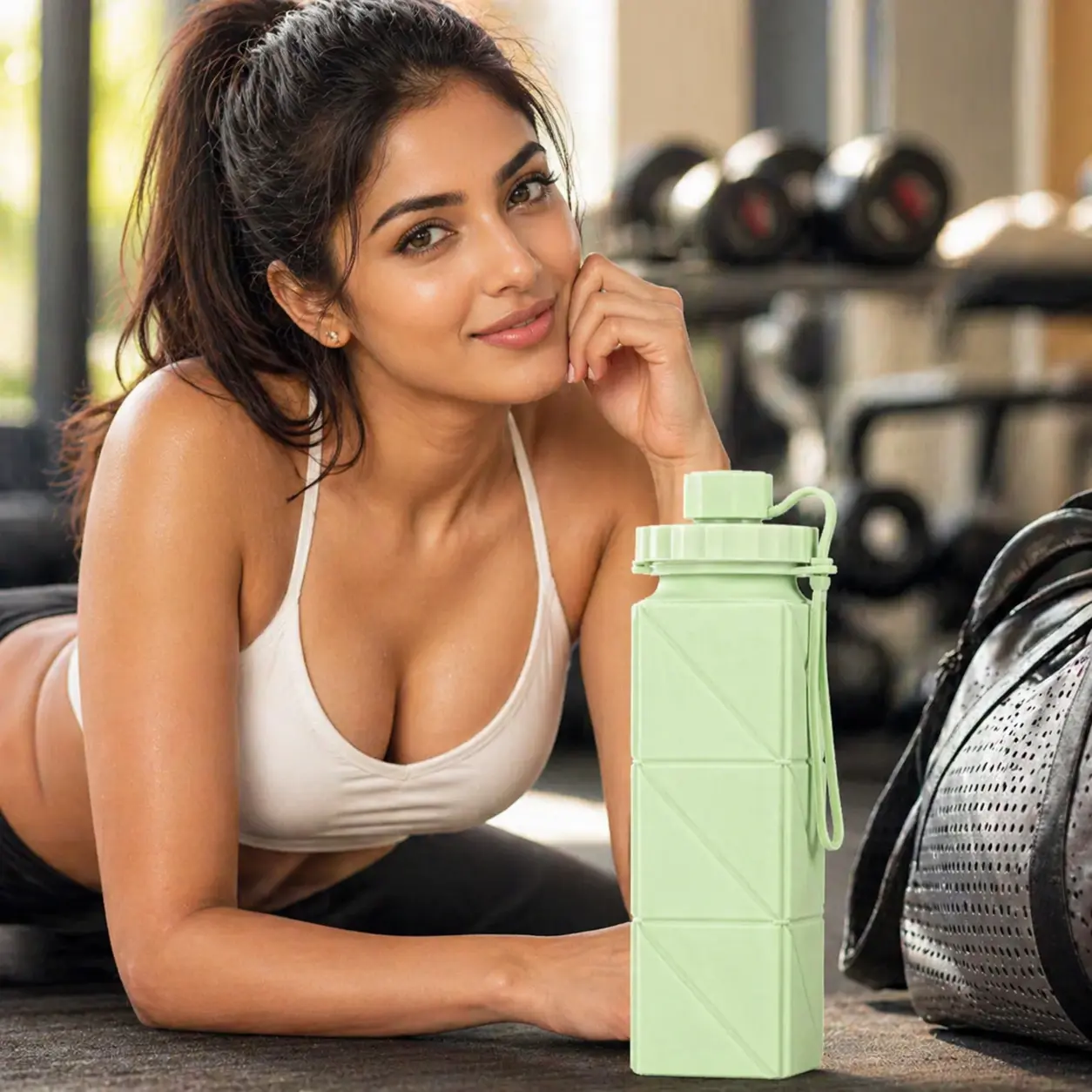 Foldable Collapsible Water Bottle for Travel & Gym