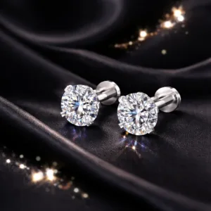 Silver Plated Stud Earrings Combo (2 Pairs) for Women & Girls
