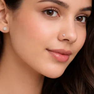 Silver Plated Stud Earrings Combo (2 Pairs) for Women & Girls