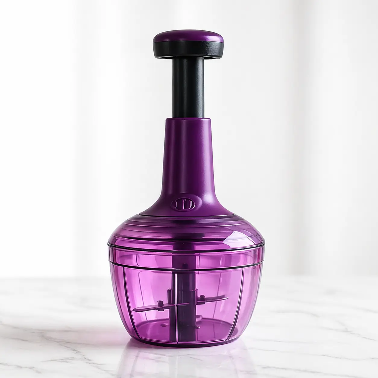 Manual Push Vegetable Chopper 650ml for Kitchen Use is perfect for fast and easy chopping of vegetables during daily cooking.