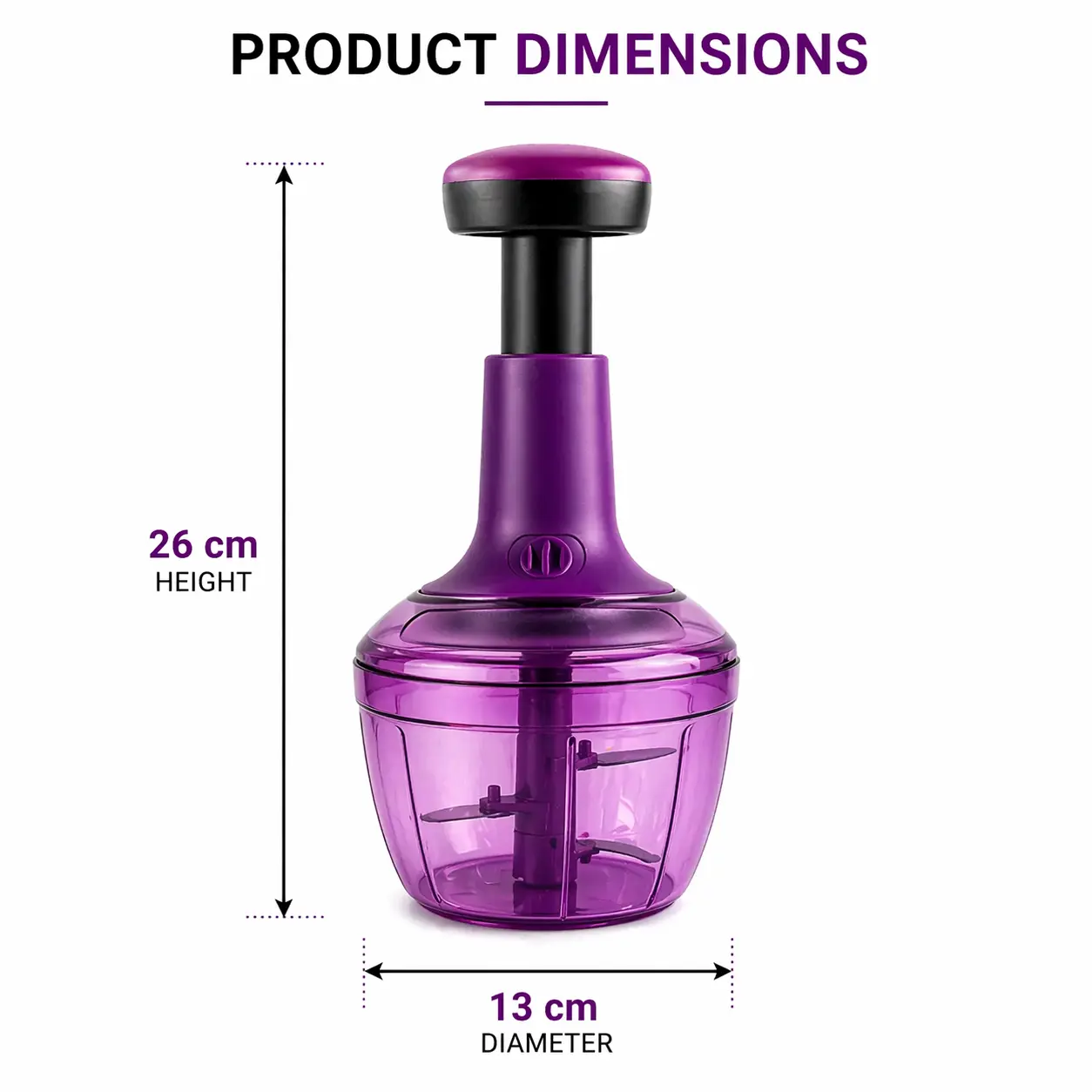 Manual Push Vegetable Chopper 650ml for Kitchen Use is perfect for fast and easy chopping of vegetables during daily cooking.
