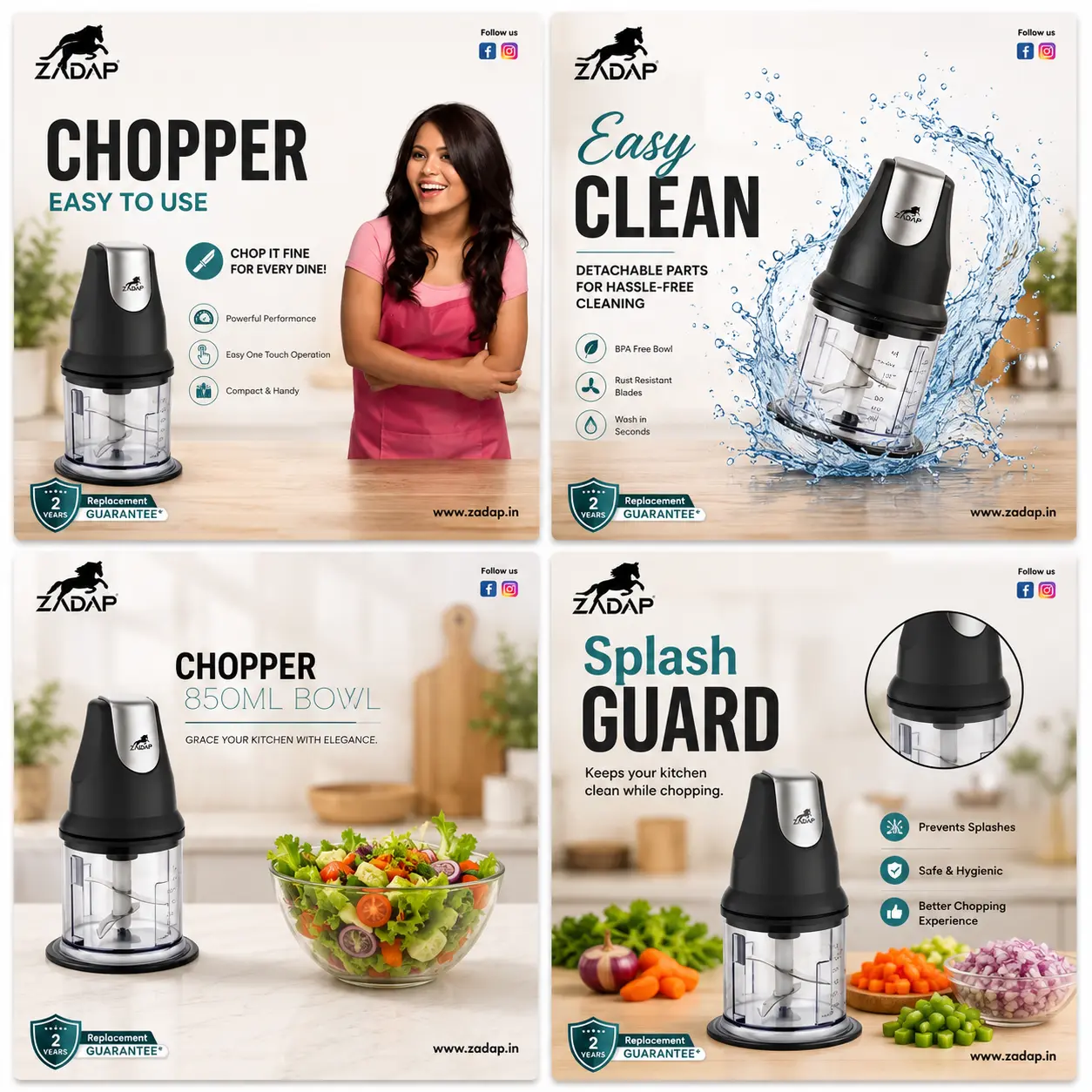 Electric Vegetable Chopper & Food Processor 850ML