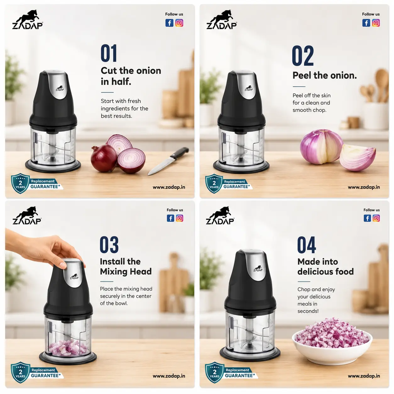 Electric Vegetable Chopper & Food Processor 850ML