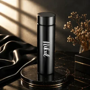 Custom name smart bottle with LED temperature display
