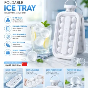 2-in-1 Ice Tray with Lid & Ice Ball Maker – Easy Release