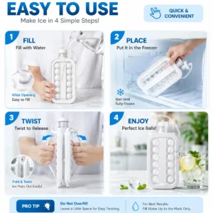 2-in-1 Ice Tray with Lid & Ice Ball Maker – Easy Release